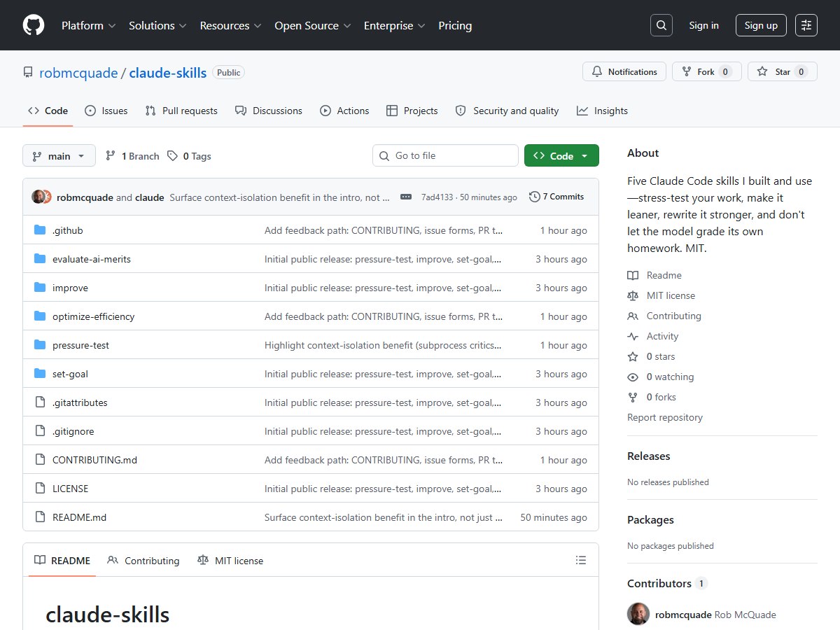 The Claude Skills GitHub repository